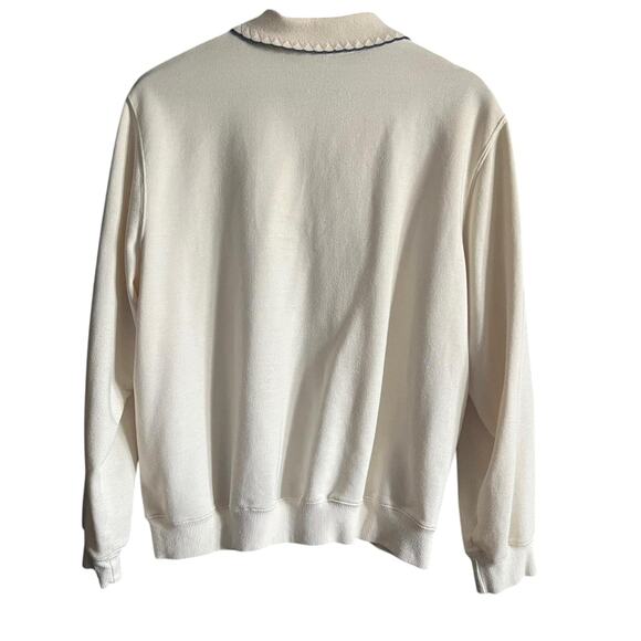 Vintage Embroidered Pullover Sweatshirt Women’s Medium Cottagecore Zip Collar - Picture 4 of 4